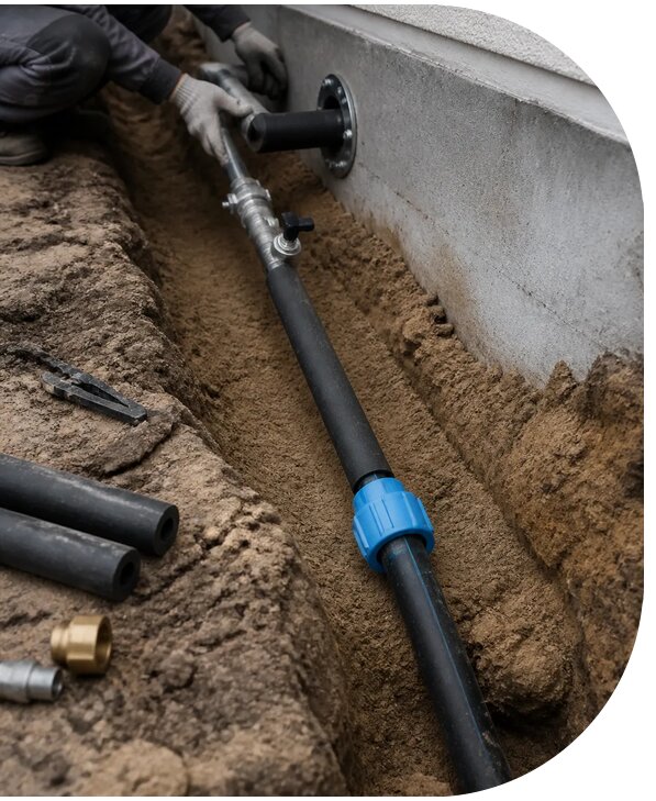 Монтаж и ввод водопровода в частный дом под ключ в Клине